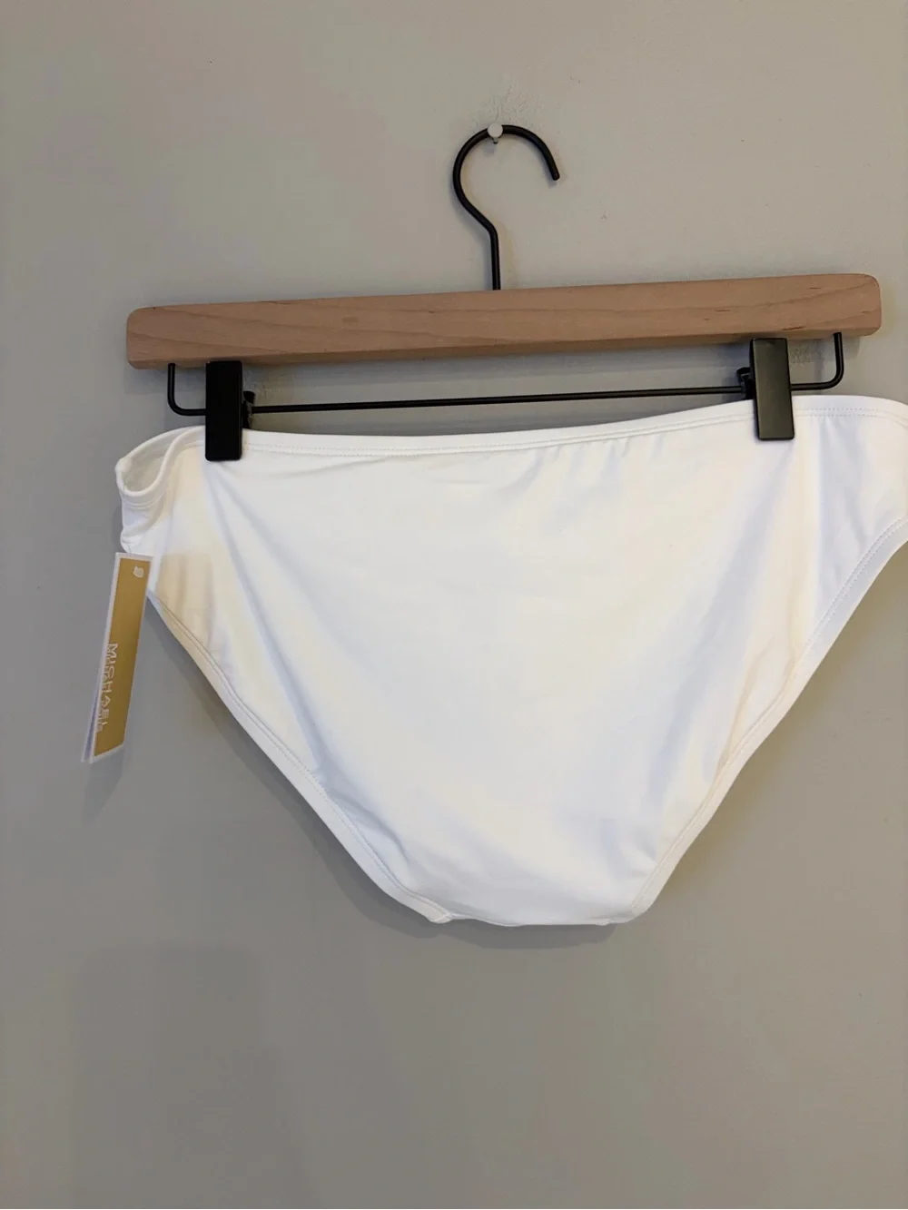 Michael Kors white bikini set with gold studded trim. Top Size Small, bottom Med